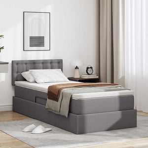 Aufbewahrungsbett mit Matratze 90x200 cm Grau