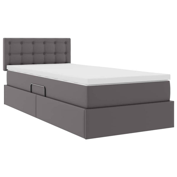 Aufbewahrungsbett mit Matratze 100x200 cm Grau