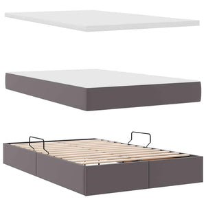 Aufbewahrungsbett mit Matratze 120x190 cm Grau