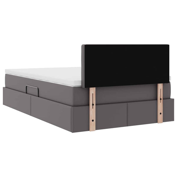 Aufbewahrungsbett mit Matratze Grau 120x200 cm