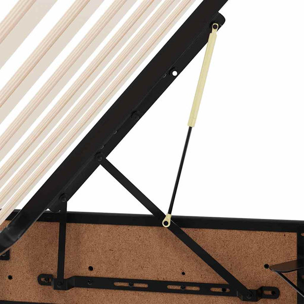 Aufbewahrungsbett mit Matratze 140x200 cm Kunstleder Schwarz