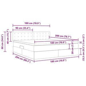 Aufbewahrungsbett mit Matratze Cappuccino 180x200
