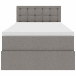Stauraumbett mit Matratze Taupe 90x190 cm