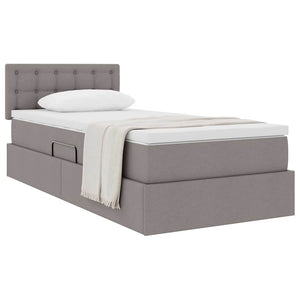 Stauraumbett mit Matratze Taupe 90x190 cm
