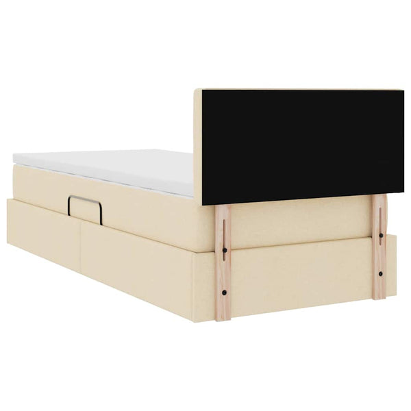 Aufbewahrungsbett mit Matratze Creme 90x190 cm