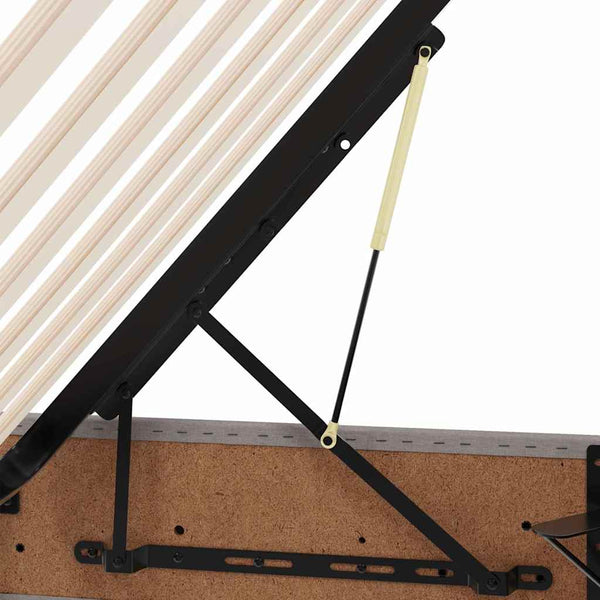 Stauraumbett mit Matratze Taupe 90x200 cm