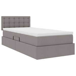 Stauraumbett mit Matratze Taupe 90x200 cm