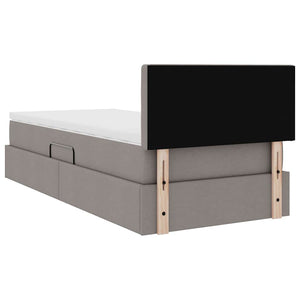 Stauraumbett mit Matratze Taupe 90x200 cm