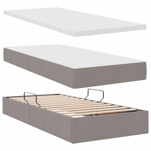 Stauraumbett mit Matratze Taupe 90x200 cm