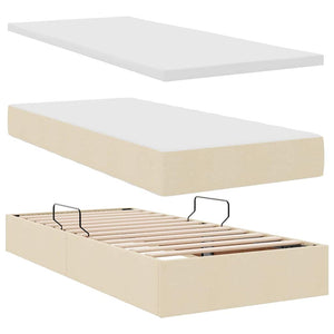 Stauraumbett mit Matratze Creme 90x200 cm