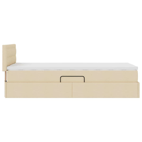 Stauraumbett mit Matratze Creme 90x200 cm
