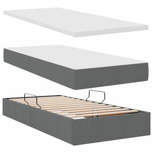 Stauraumbett mit Matratze Dunkelgrau 100x200 cm