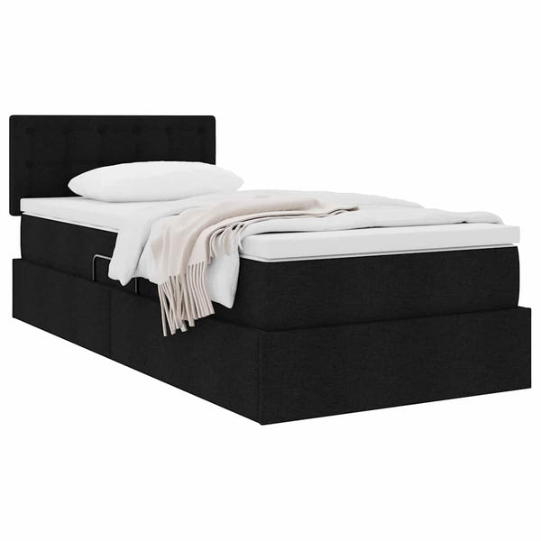 Aufbewahrungsbett mit Matratze 100x200 cm Schwarz
