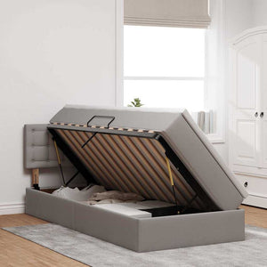 Stauraumbett mit Matratze 100x200 cm Taupe