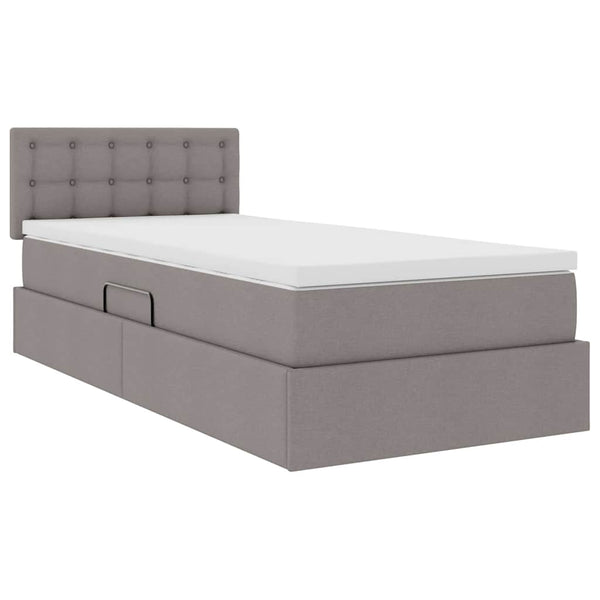 Stauraumbett mit Matratze 100x200 cm Taupe