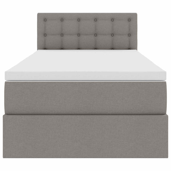 Stauraumbett mit Matratze 100x200 cm Taupe