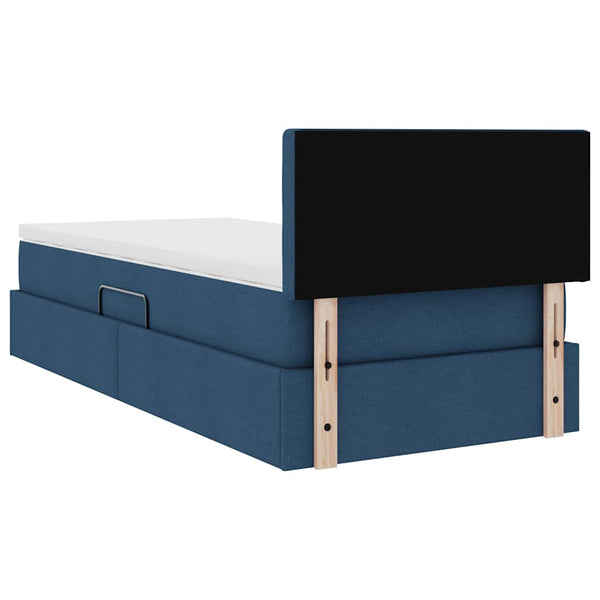 vidaXL Lit de rangement avec matelas bleu 100 x 200 cm Bois d'ingénierie