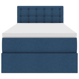vidaXL Lit de rangement avec matelas bleu 100 x 200 cm Bois d'ingénierie