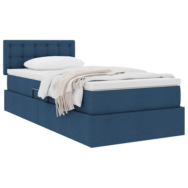 vidaXL Lit de rangement avec matelas bleu 100 x 200 cm Bois d'ingénierie