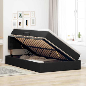Aufbewahrungsbett mit Matratze 120x190 cm Schwarz