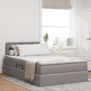 Stauraumbett mit Matratze Taupe 120x190 cm