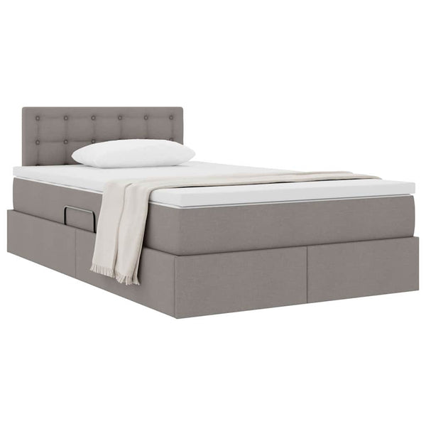 Stauraumbett mit Matratze Taupe 120x190 cm