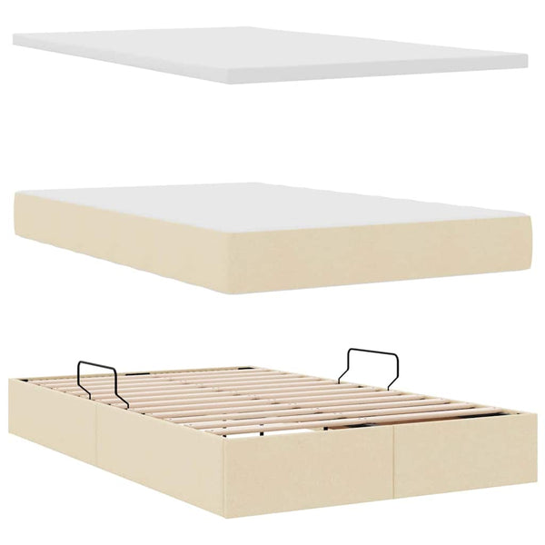 Stauraumbett mit Matratze Creme 120x190 cm
