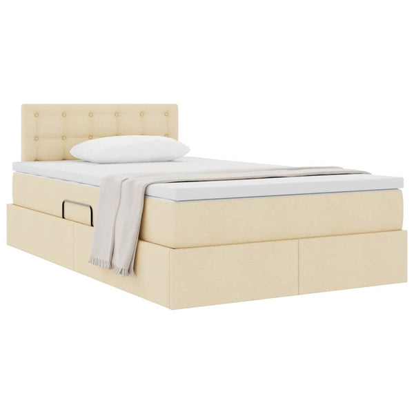 Stauraumbett mit Matratze Creme 120x190 cm