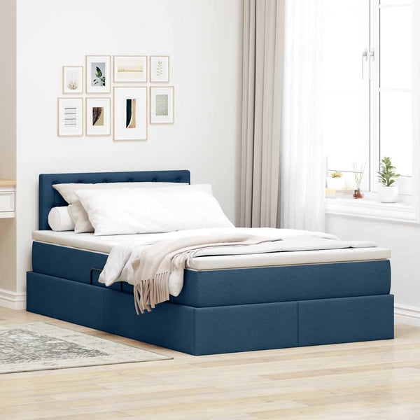 Stauraumbett mit Matratze Blau 120x190