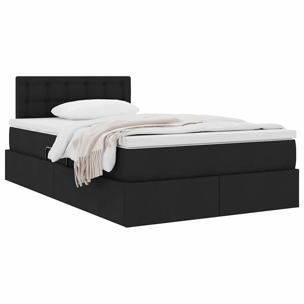 Aufbewahrungsbett mit Matratze 120x200 cm Schwarz