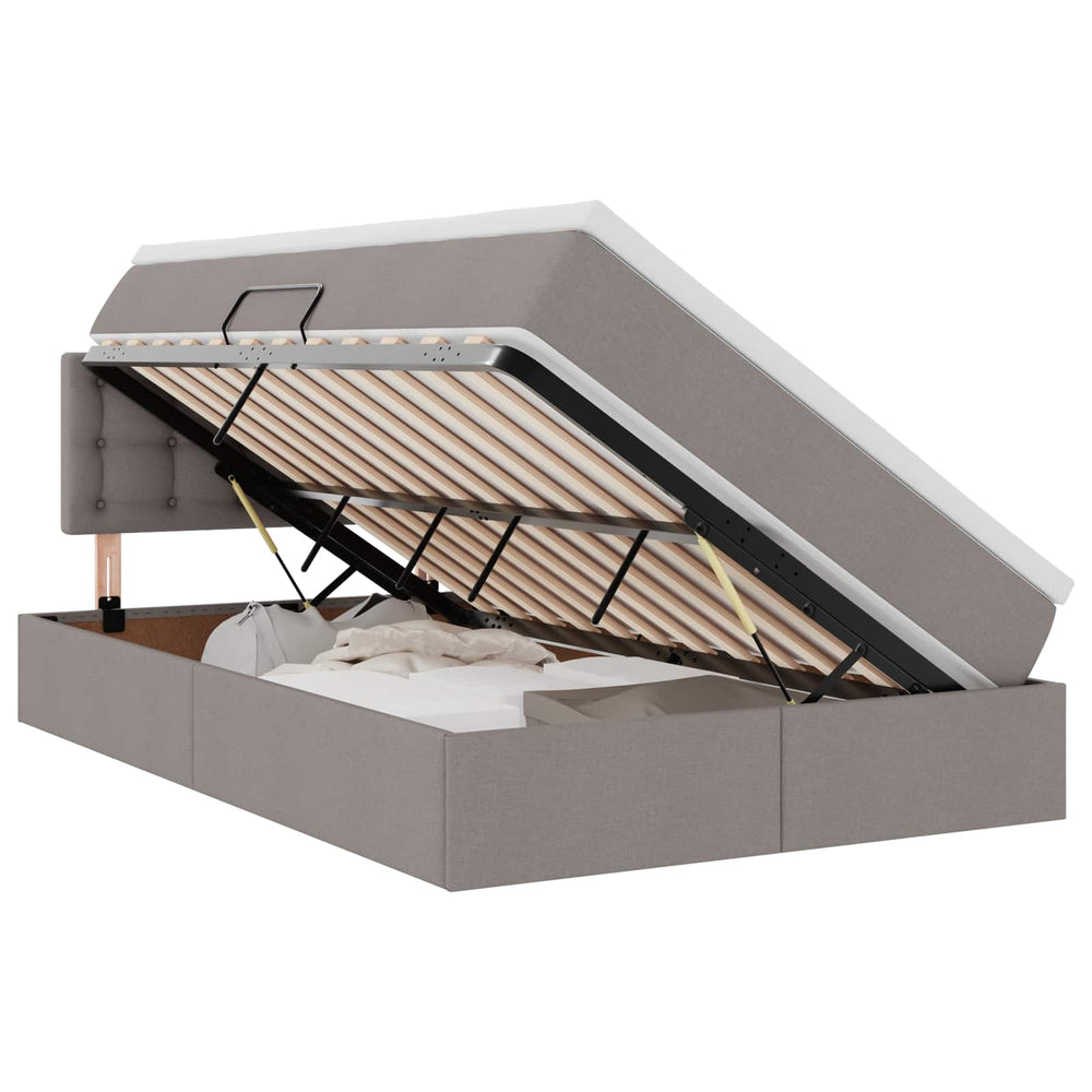 vidaXL Storage Bed with Mattress Taupe 120 x 200 cm Engineered Wood