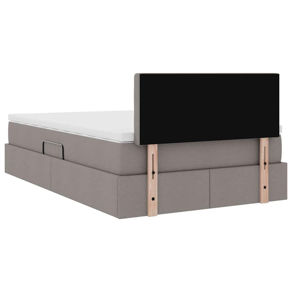 Stauraumbett mit Matratze Taupe 120x200 cm