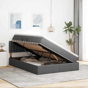 Stauraumbett mit Matratze 140x190 Dunkelgrau