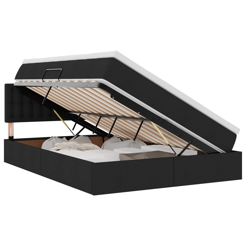 vidaXL Storage Bed with Mattress Black 140 x 190 cm