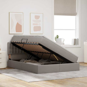 Stauraumbett mit Matratze Taupe 140x190 cm