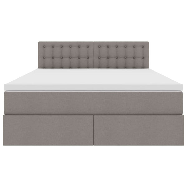 Stauraumbett mit Matratze Taupe 140x190 cm