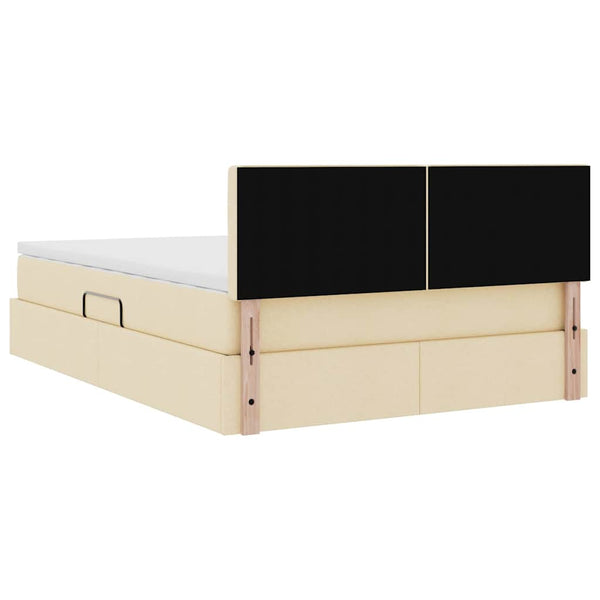 Stauraumbett mit Matratze Creme 140x190 cm
