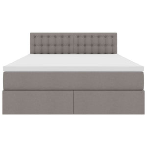 Stauraumbett mit Matratze Taupe 140x200 cm