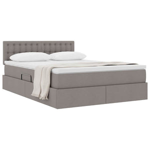 Stauraumbett mit Matratze Taupe 140x200 cm