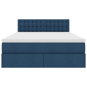 Bett mit Stauraum & Matratze Blau 140x200 cm