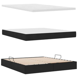Aufbewahrungsbett mit Matratze 160x200 cm Schwarz