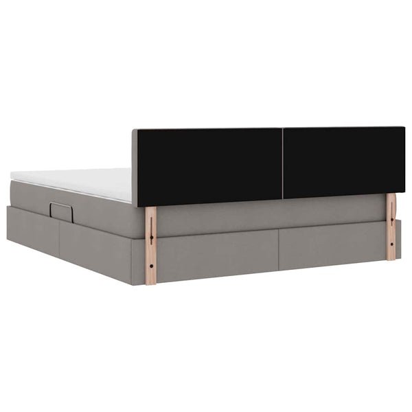 Stauraumbett mit Matratze Taupe 160x200 cm