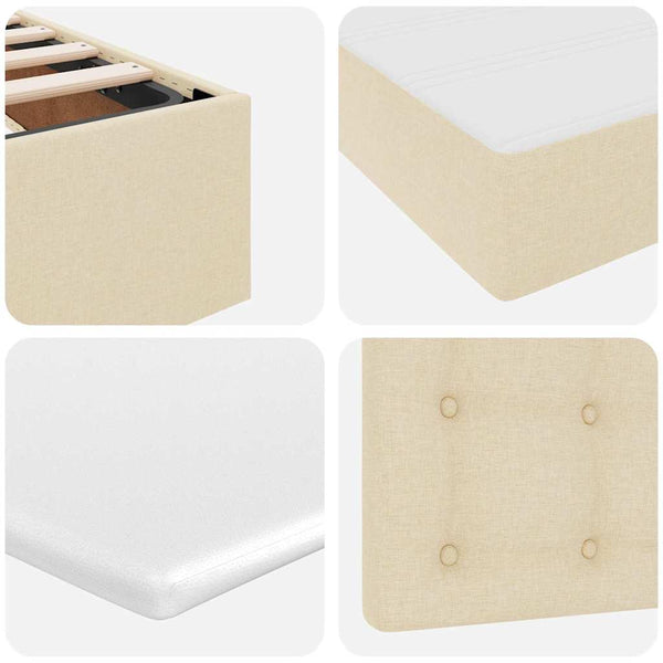 vidaXL Lit de rangement avec matelas Crème 180 x 200 cm Bois d'ingénierie