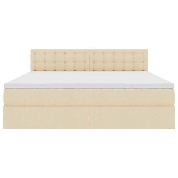 vidaXL Lit de rangement avec matelas Crème 180 x 200 cm Bois d'ingénierie