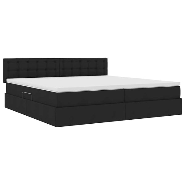 Aufbewahrungsbett mit Matratze 200x200 cm Schwarz