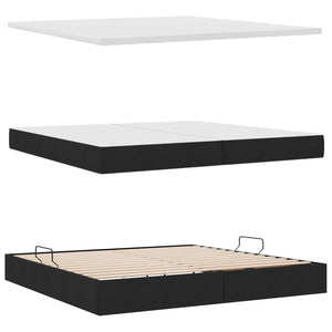 Aufbewahrungsbett mit Matratze 200x200 cm Schwarz
