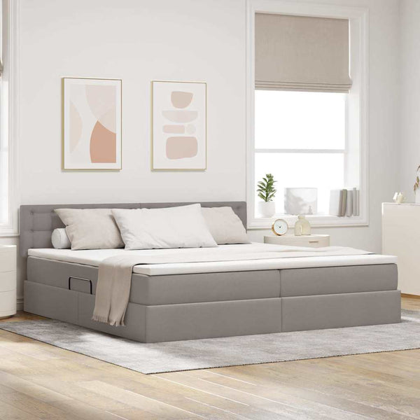 Stauraumbett mit Matratze Taupe 200x200 cm