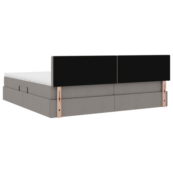 Stauraumbett mit Matratze Taupe 200x200 cm