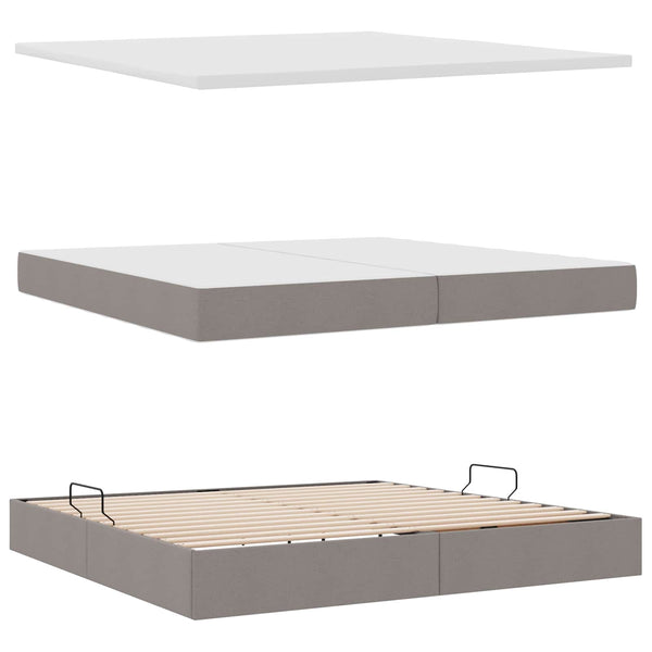 Stauraumbett mit Matratze Taupe 200x200 cm