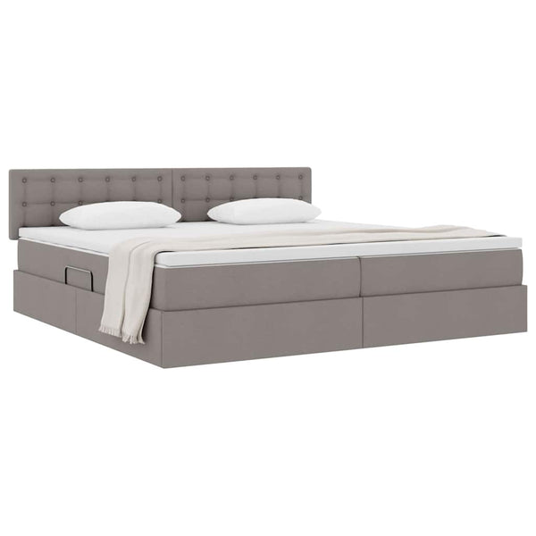 Stauraumbett mit Matratze Taupe 200x200 cm